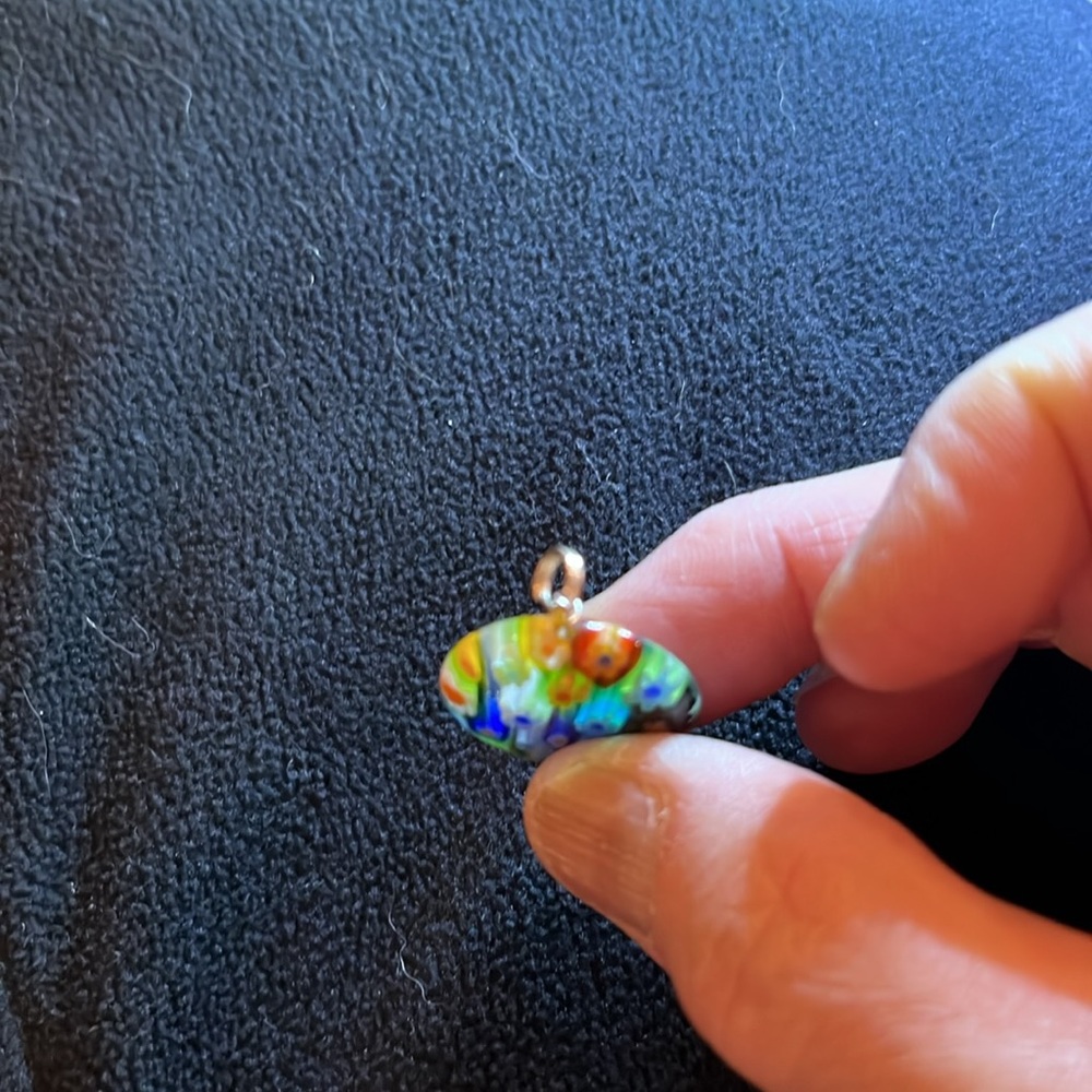 Millefiori Glass pendant 1” Diameter - Picture 5 of 5